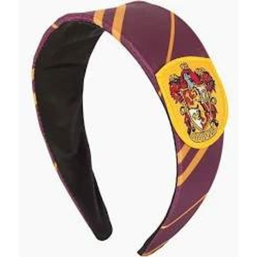 Harry Potter Gryffindor Headband Burgundy Gold Striped Crest elope Costume New